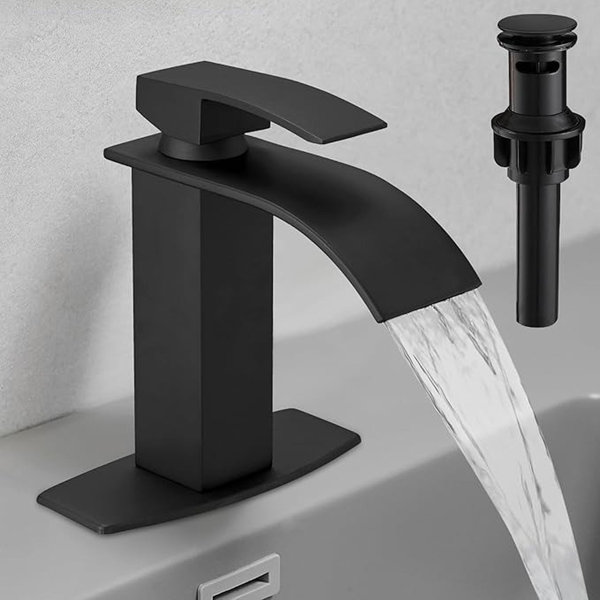 FashionSecretsLLC Hoimpro Black Waterfall Bathroom Faucet with cUPC ...